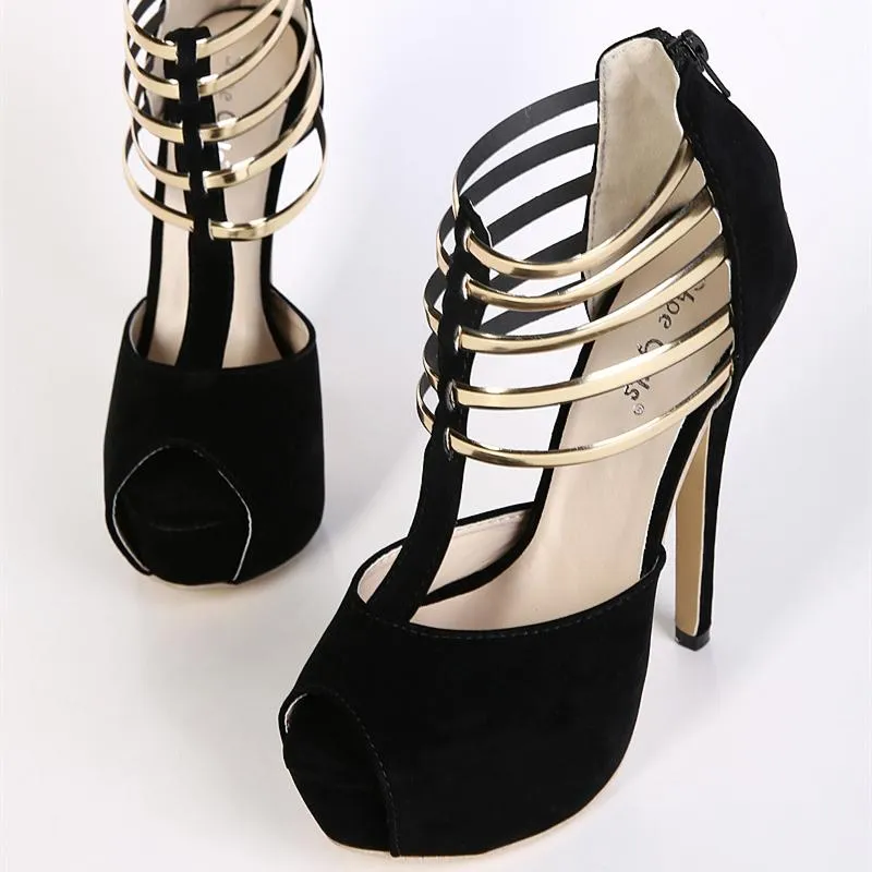 Women's sexy peep toe platform stiletto high heels summer booties