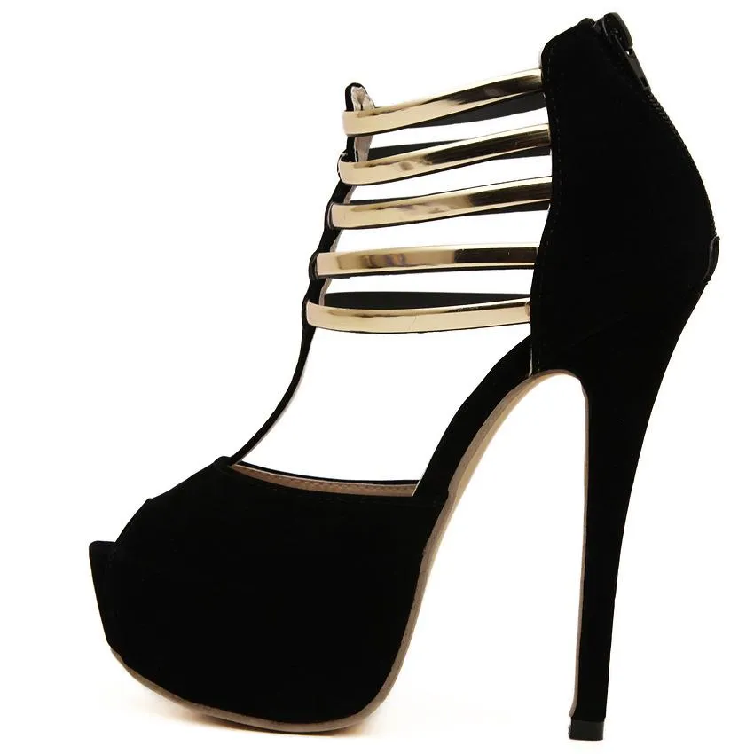 Women's sexy peep toe platform stiletto high heels summer booties
