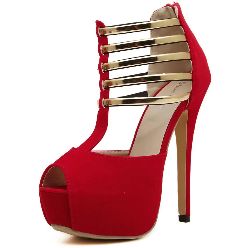 Women's sexy peep toe platform stiletto high heels summer booties