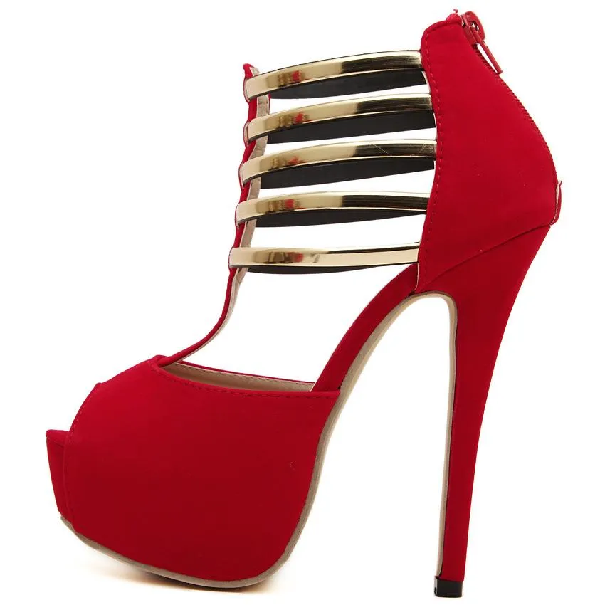 Women's sexy peep toe platform stiletto high heels summer booties