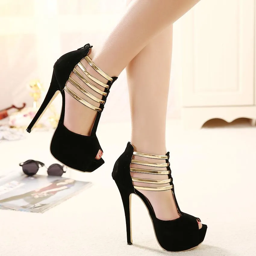 Women's sexy peep toe platform stiletto high heels summer booties