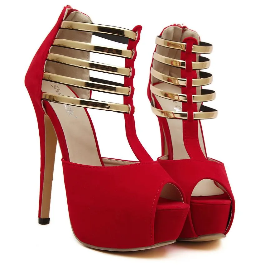 Women's sexy peep toe platform stiletto high heels summer booties