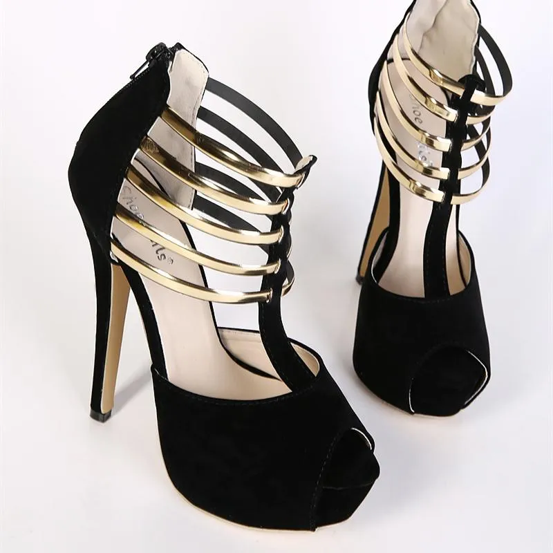 Women's sexy peep toe platform stiletto high heels summer booties