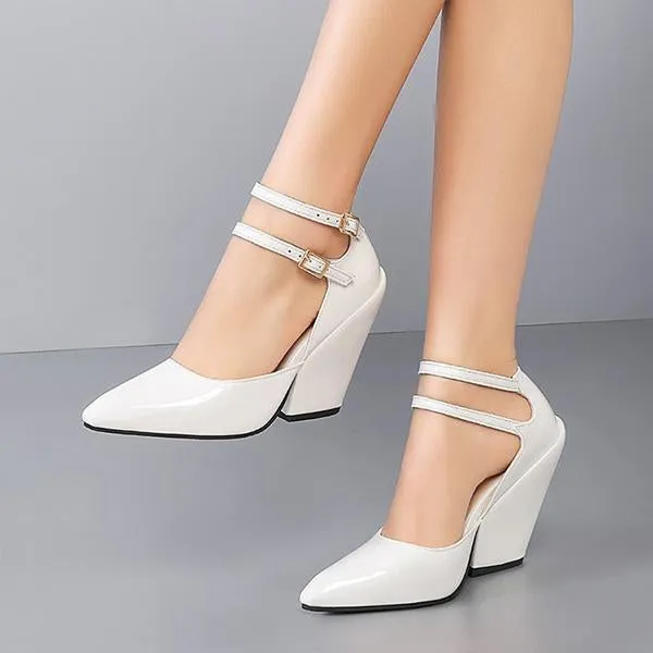 Women's Stylish Commuting Pointed Wedge Mary Jane 63792184S