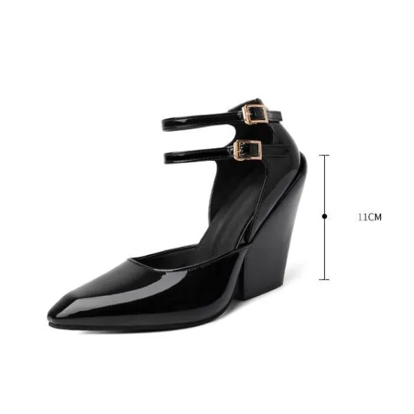 Women's Stylish Commuting Pointed Wedge Mary Jane 63792184S