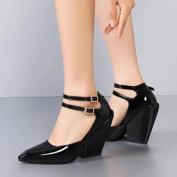Women's Stylish Commuting Pointed Wedge Mary Jane 63792184S