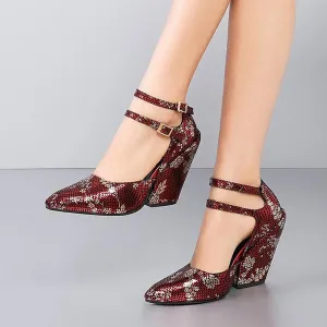 Women's Stylish Commuting Pointed Wedge Mary Jane 63792184S