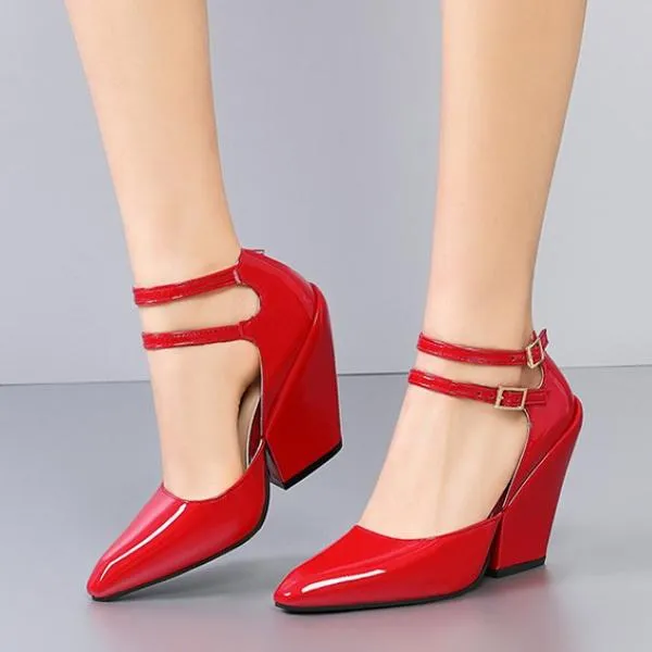 Women's Stylish Commuting Pointed Wedge Mary Jane 63792184S