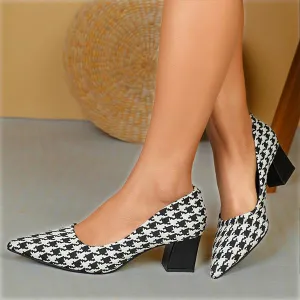 Women's Stylish Houndstooth Commuter Pumps 47297066S