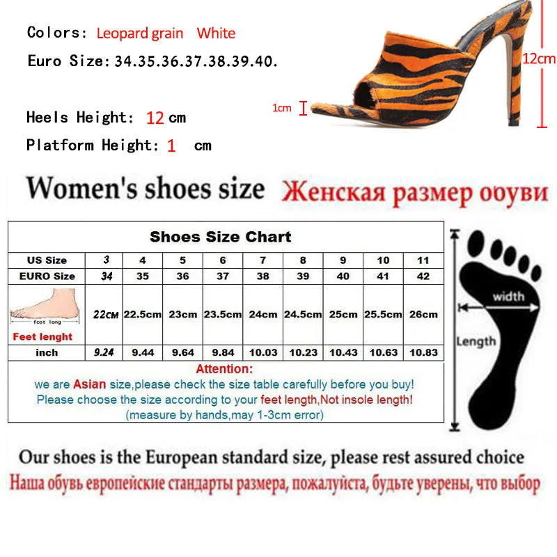 Women's Thin High Heels Leopard Grain Flock Sexy Pointed Sandals