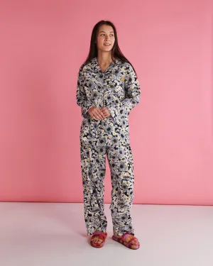 Woodstock Petals Flannelette Adult Long Sleeve Shirt & Pant Pyjama Set