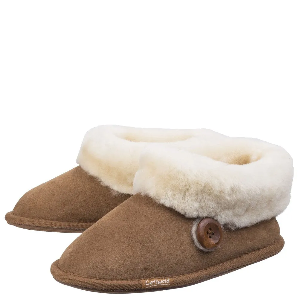 Wotton Sheepskin Bootsie Slippers Chestnut