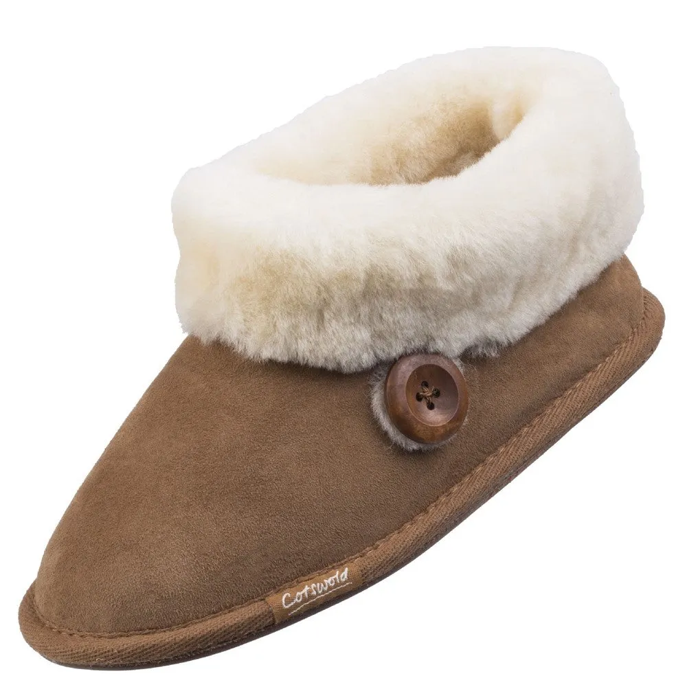 Wotton Sheepskin Bootsie Slippers Chestnut