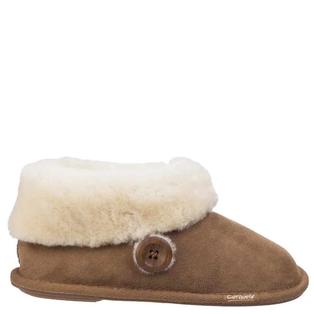 Wotton Sheepskin Bootsie Slippers Chestnut