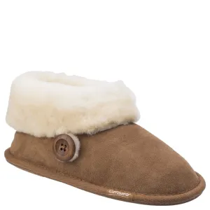 Wotton Sheepskin Bootsie Slippers Chestnut